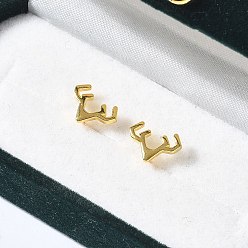 Золотой 925 серьги-пусеты из стерлингового серебра для женщин, олень, золотые, 7x10 мм