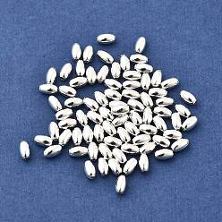 Серебро Латунные бусины, рис, серебряные, 5.5x3.5 мм, отверстие : 1 мм