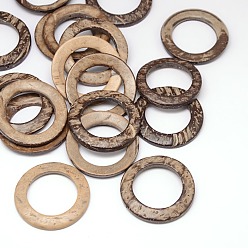 Camel Wood Jewelry Findings Coconut Linking Rings, Camel, 38x2~5mm