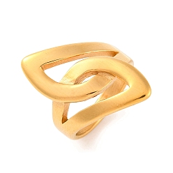 Золотой Ионное покрытие (IP) 304 женские кольца на палец с узлом из нержавеющей стали, золотые, 29 мм, размер США 7 (17.3 мм)