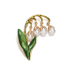 Морская Ракушка Брошь из цветочного сплава и искусственного жемчуга, булавки с цветочной эмалью и растениями, цвет морской раковины, 55x40 мм