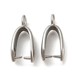 Нержавеющая Сталь Цвет Не тускнеет 304 подвесные скобы из нержавеющей стали, льда поручительств выбор щепотка, цвет нержавеющей стали, 15x5 мм, отверстие : 2 мм, штифты : 0.8 мм