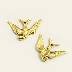 Античное Золото Сплавочные подвески тибетского стиля, птица, античное золото , без свинца и без кадмия, 25x17x2 мм, отверстие : 1 мм