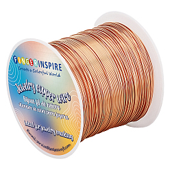 Розовое Золото Круглая медная проволока для ювелирных изделий, с катушкой, розовое золото , 24 датчик, 0.5 мм, около 196.85 футов (60 м) / мешок