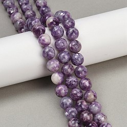 Лепидолит Натуральные лепидолитовые бусины, круглые, 10 мм, отверстие : 0.9 мм, около 40 шт / нитка, 15.75'' (40 см)
