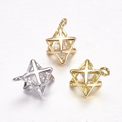 (52) Непрозрачная лаванда Латунь прелести, со стразами, звезда, разноцветные, 12.5x10 мм, отверстие : 1 мм