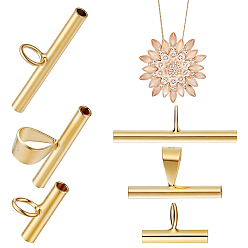 Doré  3pcs 3 styles 925 convertisseur de broche en pendentif en argent sterling, convertisseur de broche en collier, 1Tuyau en silicone (pièce), or, 6x10~20x2mm, Trou: 2.6mm, 1 pc / style