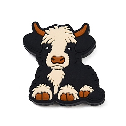 Желтая Старая Ткань  Силиконовые бусины для крупного рогатого скота, фокусные бусы, старое кружево, 29.5x28.5x7.5 мм, отверстие : 2.5 мм