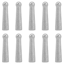 Платина 10 Концы шнура из сплава шт., концевые заглушки Bolo, конус, платина, 25.5x6 мм, внутренний диаметр: 4.5 мм