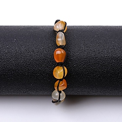 Сэнди Коричневый Браслеты из бисера из окрашенного натурального агата, самородки, песчаный коричневый, 6-3/4~10-1/4 дюйм (17~26 см)