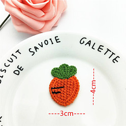 Orange Cabochons aus Wolle, Karotte, DIY Haarschmuck, orange, 40x30 mm
