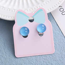 Круглые Клипсы из пластика для детей, платина, круглые, 15x10 мм