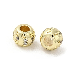 Золотой Стойки обшивки латунь микро проложить кубического циркония бусы, долговечный, без свинца и без кадмия, рондель, золотые, 7x5.5 мм, отверстие : 3 мм