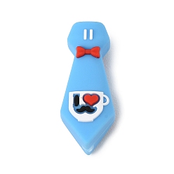 Другие Силиконовые бусины на день отца, фокусные бусы, синие, связать, 28x12x14 мм, отверстие : 2.5 мм