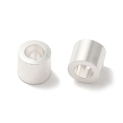 Посеребрённый Латунные бусины, без свинца и без кадмия, колонка, 925 серебро покрытием, 3x2.5 мм, отверстие : 1.6 мм