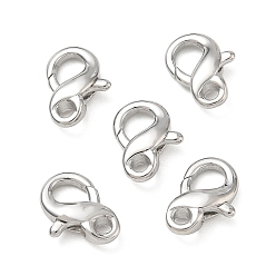 Platinum SHEGRACE Brass Lobster Claw Clasps, Cadmium Free & Lead Free & Nickel Free, Platinum, 15x12x4.5mm, Hole: 2.5mm