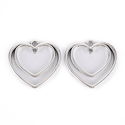 Antique Silver Tibetan Style Alloy Open Back Bezel Link Connectors,  For DIY UV Resin, Epoxy Resin, Pressed Flower Jewelry, Lead Free & Cadmium Free, Heart, Antique Silver, 24.5x25x1.5mm, Hole: 1~2mm, about 267pcs/500g
