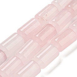 Cuarzo Rosa Natural aumentó de perlas de cuarzo hebras, columna, 14x8~8.5 mm, sobre 28 unidades / cadena, 15.28'' (38.8 cm)