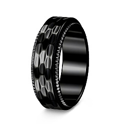 Черный 304 вращающиеся кольца для пальцев из нержавеющей стали, Кольцо-спиннер для успокоения беспокойства, медитации, чёрные, 8 мм, размер США 10 (19.8 мм)