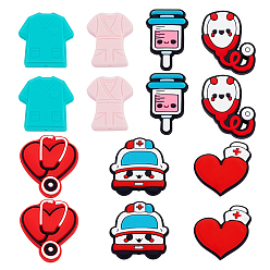 (52) Непрозрачная лаванда 14 шт 7 стиль больничная тематика пищевой экологически чистый силиконовый фокус бусины, разноцветные, 25~30x20~30x7~10 мм, отверстие : 2~3 мм, 2 шт / стиль