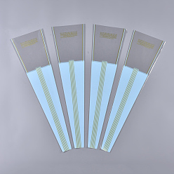 Licht Himmel blau Opp Plastikgeschenktüten, einzelne Blumenverpackungsbeutel, Blumenstrauß Tasche, Streifenmuster, für den Lehrertag, Licht Himmel blau, 45x4~13 cm, 50 PC / Beutel