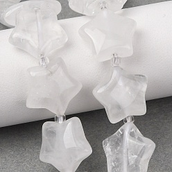 Хрусталь Природных кристаллов кварца бисер нитей, горного хрусталя, звезда, с бисером, 15~15.5x16~16.5x6.5~7 мм, отверстие : 1.4 мм, около 25 шт / нитка, 15.75''~16.14'' (40~41 см)