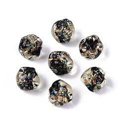 Черный Бусины ручной работы бусины золотого песка, самородки, чёрные, 9.5~11x9.5~11.5x9.5~11.5 мм, отверстие : 1.2~1.8 мм
