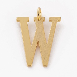 Letter W Золотые латунные подвески, долговечный, буквы, буква.w, 27x22.5x1.5 мм, отверстие : 3.5 мм