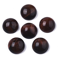 Tiger Eye Dyed & Heated Natural Red Tiger Eye Cabochons, Half Round, 12x6mm