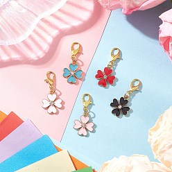 (52) Непрозрачная лаванда Подвески из сплава с эмалью, Сплав с застежками, цветок, разноцветные, 28.5 мм