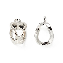 Платина Обшивка стойки латунными навесными дужками, усилитель укороченный кулон залог, с петлями, долговечный, без кадмия и без свинца, платина, 13x8x7.5 мм, отверстие : 1.2 мм