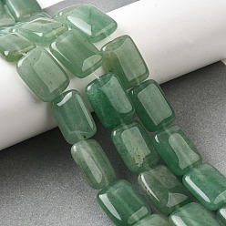 Зеленый Авантюрин Естественный зеленый авантюрин бисер нитей, прямоугольные, 18x13x5.5 мм, отверстие : 1 мм, около 11 шт / нитка, 7.68''~7.87'' (19.5~20 см)