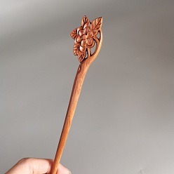 Цветок Деревянные палочки для волос, винтажные декоративные аксессуары для волос, цветочным узором, 180 мм