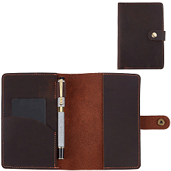 Coffee Cowhide Passport Cover Holder, Document Organizer, Rectangle, Coffee, 16.1x11x1.1cm