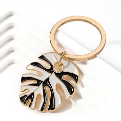 Черный Эмалированные брелки, украшения для сумок и кошельков, лист, чёрные, 6.5x3 см