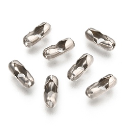 Stainless Steel Color Non-Tarnish 304 Stainless Steel Ball Chain Connectors, Stainless Steel Color, 10x4mm, Hole: 2mm, Fit for 3.2mm ball chain