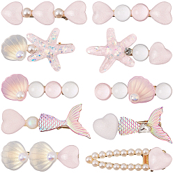 Pink 2 сумки 2 стили заколки для волос из кожи аллигатора из смолы и сплава, аксессуары для волос для женщин и девочек, розовые, 18~37x56~71x14~20 мм