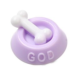 Сливовый Непрозрачные кабошоны из смолы, миска для собачьего корма, слива, 23x22x9.5 мм