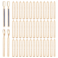Без Покрытия 40 шт латунные большие подвески, полый прямоугольник, сырой (без покрытия), 53x6.17x1.3 мм