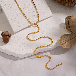 Золотой 304 Женские ожерелья с овальными шариками из нержавеющей стали, ионное покрытие (ip), без кадмия, без никеля и без свинца, золотые, 15.87 дюйм (40.3 см)