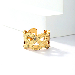 Золотой 201 Нерегулярное крестообразное открытое кольцо из нержавеющей стали для повседневного использования в отпуске.