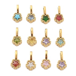 (52) Непрозрачная лаванда 304 прелести нержавеющей стали, со стразами, ионное покрытие (ip), звезда, реальный 14 k позолоченный, разноцветные, 12x6.5x4 мм, отверстие : 4.5x3 мм