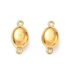 Oval 304 Stainless Steel Magnetic Clasps, Oval, Real 18K Gold Plated, Oval, 15x7.5x6.5mm, Hole: 1.1mm