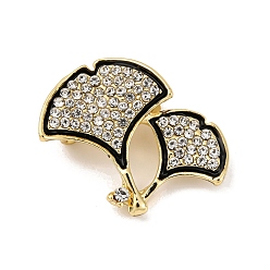 Лист Значки на лацкан из цинкового сплава со стразами для рюкзака, лист, 23.5x26 мм