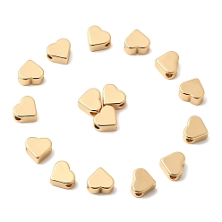 Real 18K Gold Plated SHEGRACE Brass Beads, Heart, Cadmium Free & Nickel Free & Lead Free, Long-Lasting Plated, Real 18K Gold Plated, 6x7x3.5mm, Hole: 1.6mm