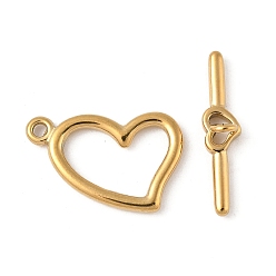 Сердце 304 из нержавеющей стали застежками тумблеры, золотые, сердце, 15x22x2 мм, отверстие : 1.6 мм
