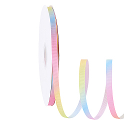 Разноцветный Полиэстер Grosgrain ленты, для аксессуаров для одежды, украшение подарка, красочный, 3/8 дюйм (9 мм)