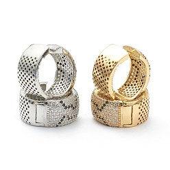 (52) Непрозрачная лаванда Серьги-кольца из латуни с микро-паве из фианита, кольцо, ясно и черный, разноцветные, 21x21x10 мм, штифты : 0.9 мм