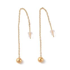 Золотой 304 ушная нить из нержавеющей стали, ионное покрытие (ip), круглые, золотые, 72.4x5 мм