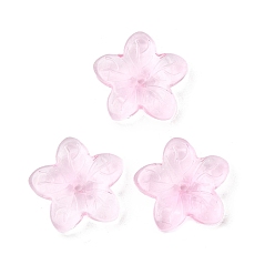 Бледно-Розовый Стеклянные бусины, звезда, розовый жемчуг, 20.5x21.5x5.5 мм, отверстие : 1.6 мм